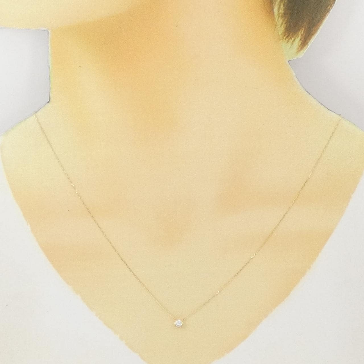 K18YG ソリティア ダイヤモンド ネックレス 0.10CT