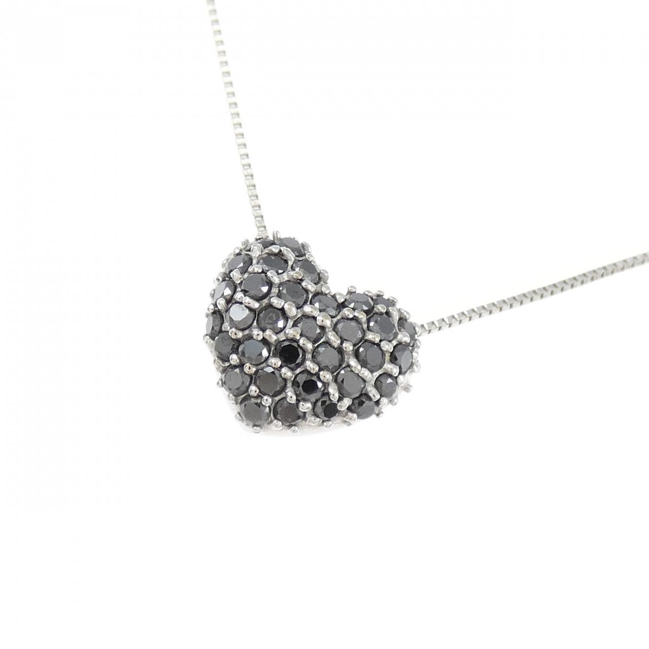 K10WG ハート ダイヤモンド ネックレス 0.3CT