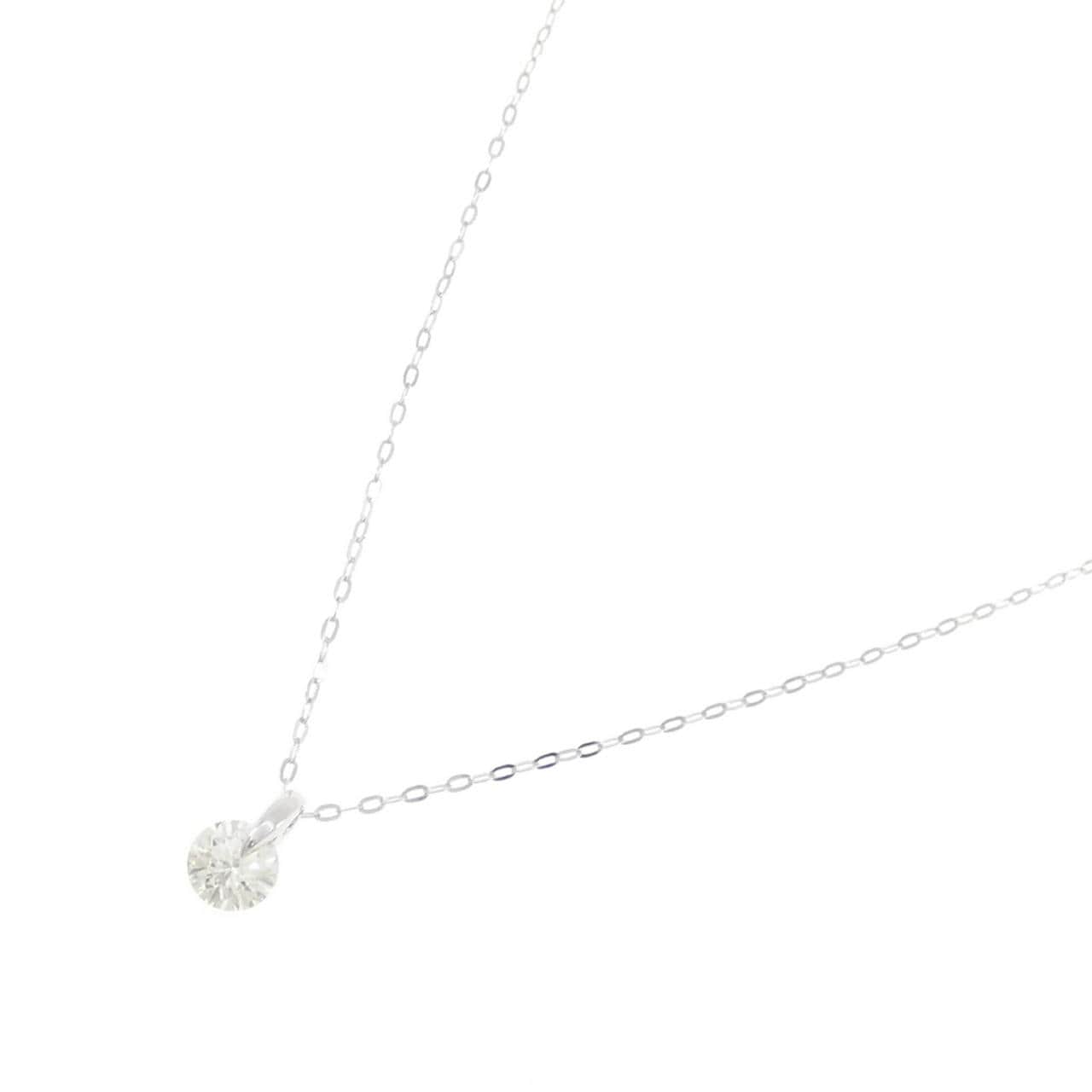 K18WG ソリティア ダイヤモンド ネックレス 0.50CT