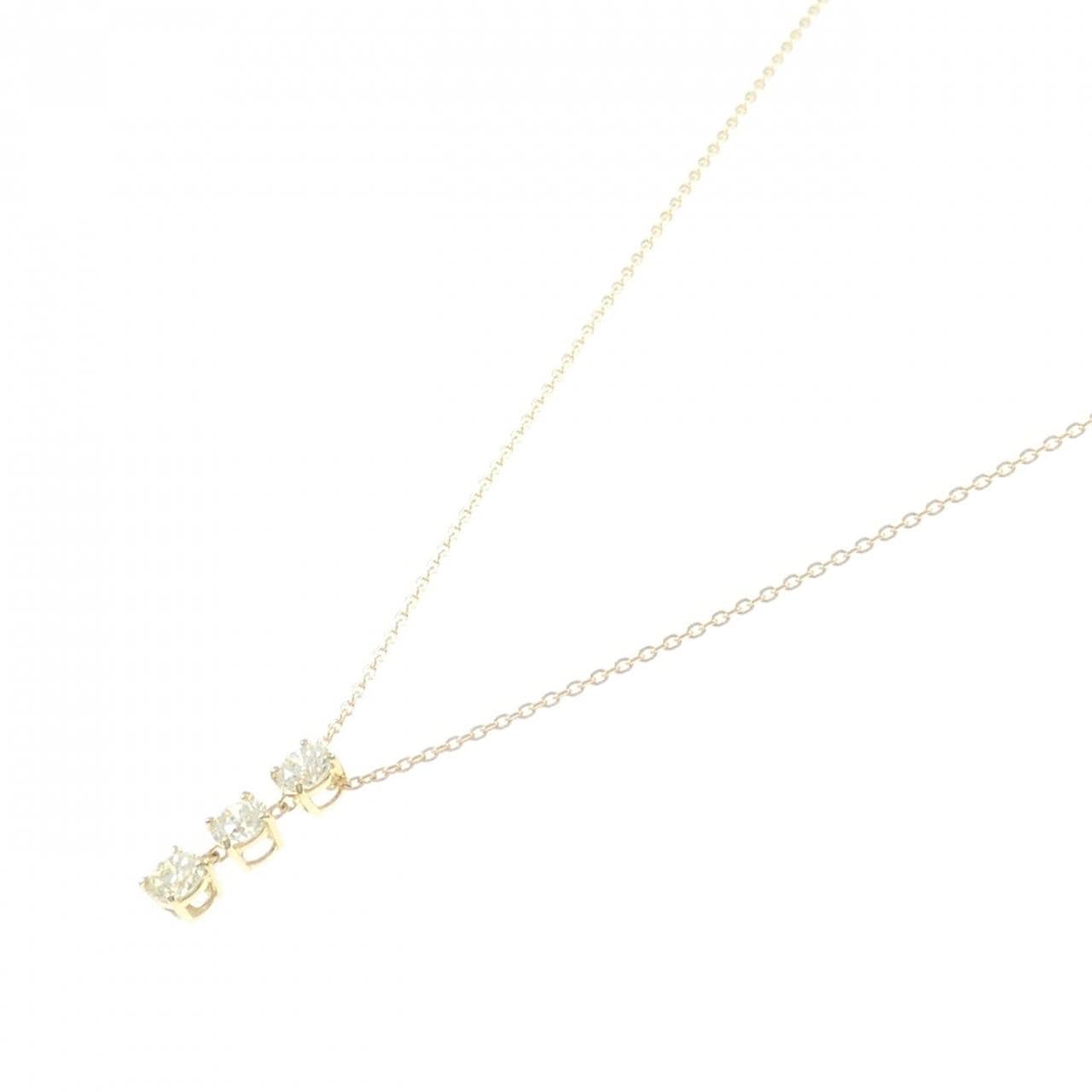 【リメイク】K18YG ダイヤモンド ネックレス 0.317CT 0.312CT 0.324CT VLY SI1 VG-GOOD