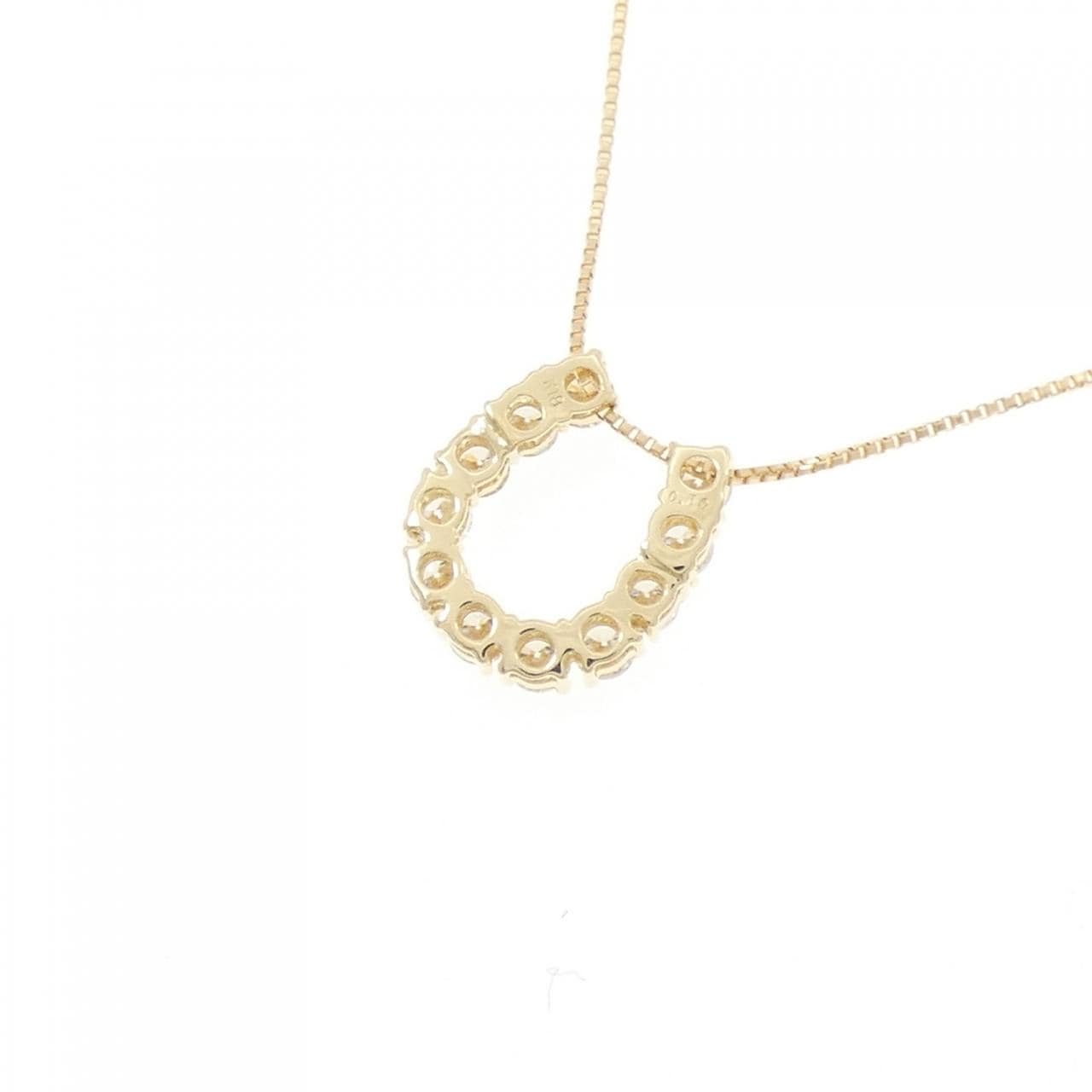 K18YG ホースシュー ダイヤモンド ネックレス 0.50CT