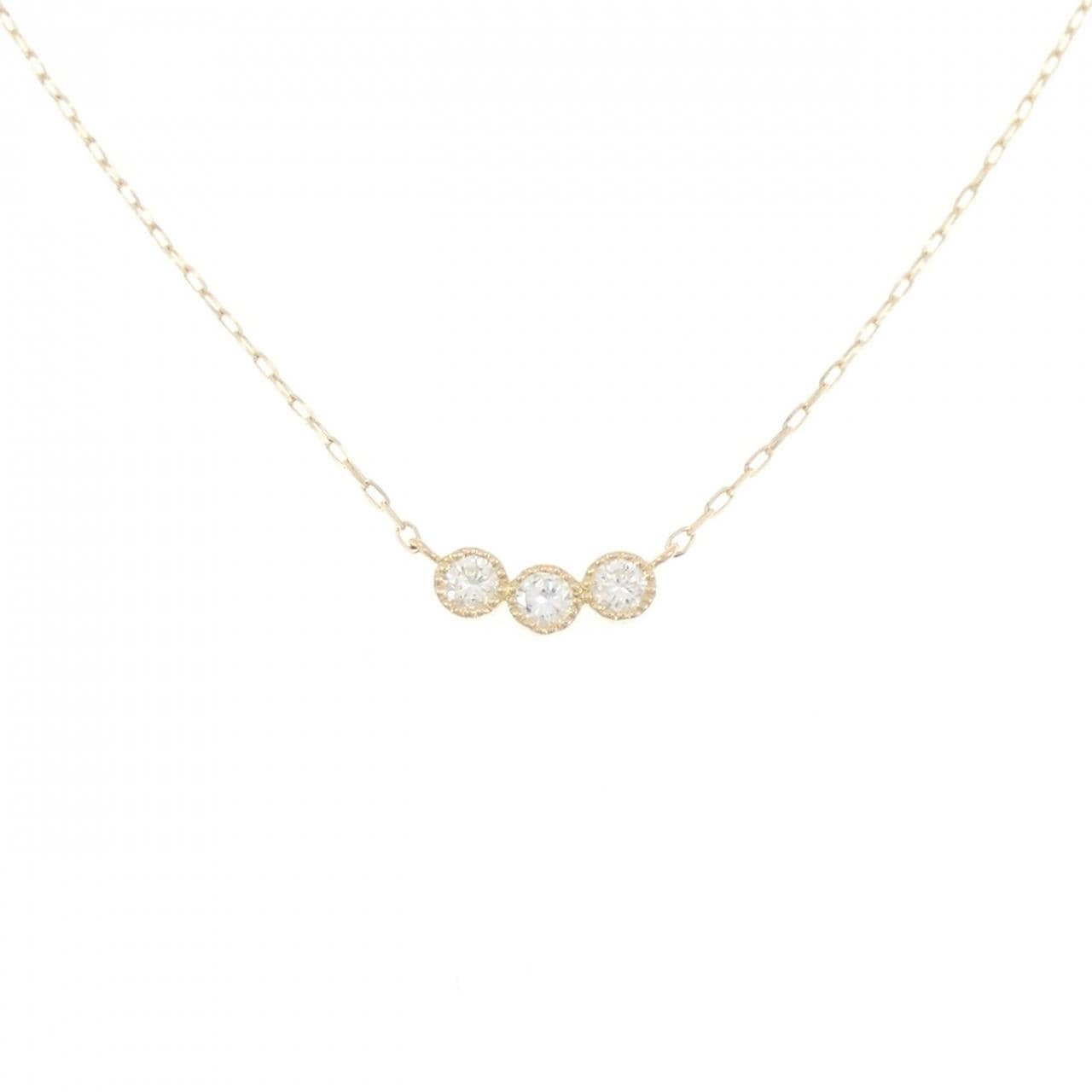 【リメイク】K18YG ダイヤモンド ネックレス 0.10CT