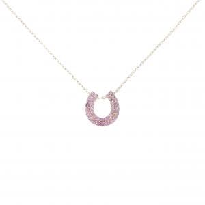 K18PG ホースシュー サファイヤ ネックレス 0.48CT