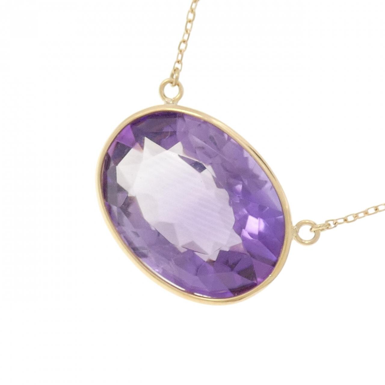 K18YG アメジスト ネックレス 14.27CT