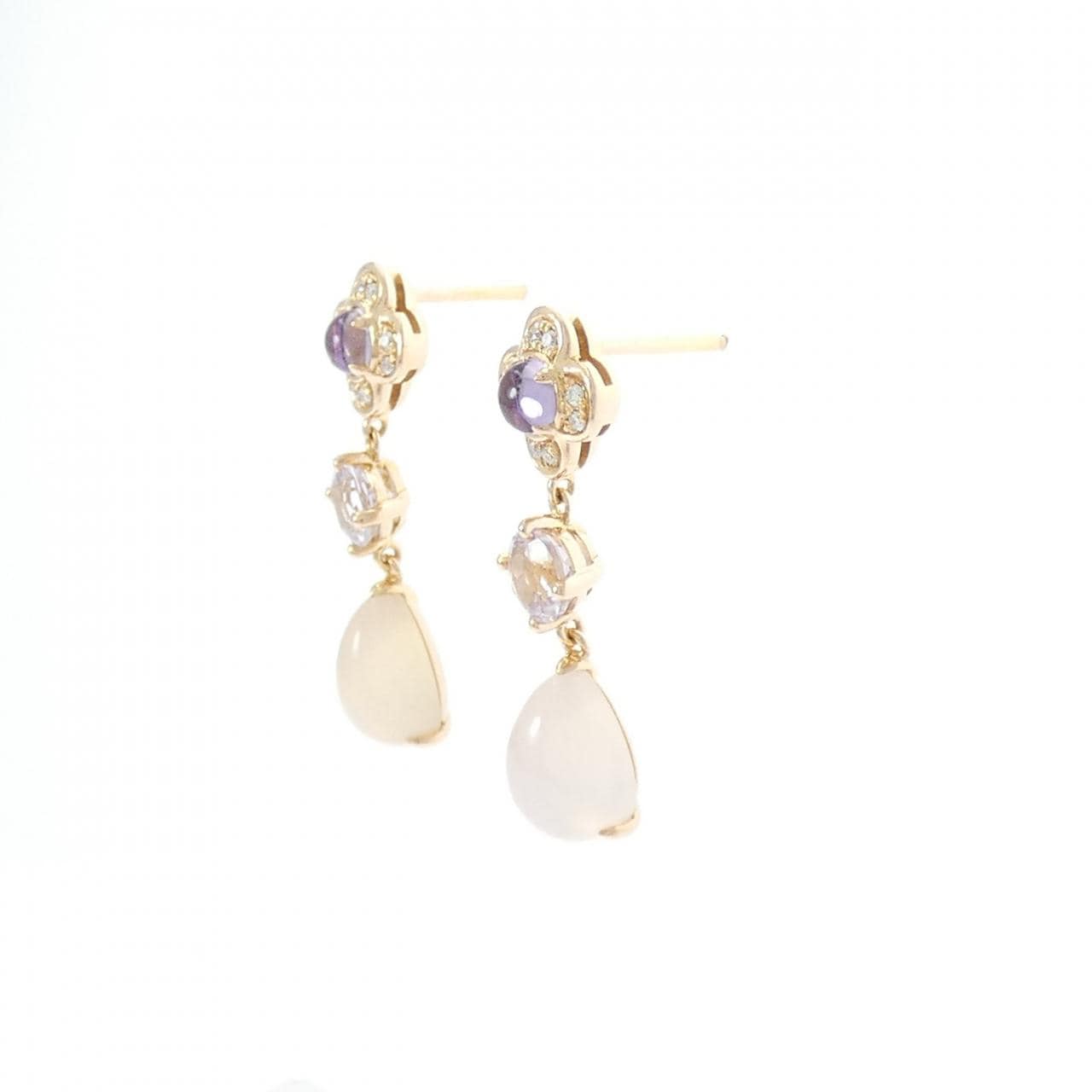 ポンテヴェキオ フラワー カラーストーン ピアス