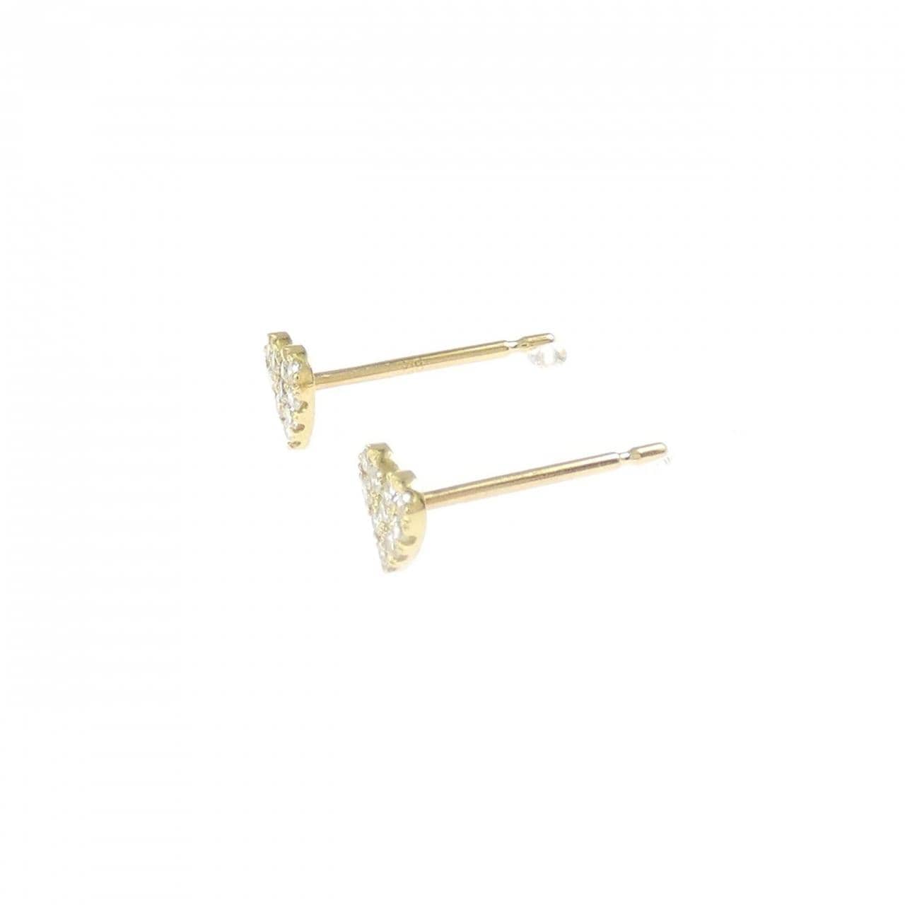 K18YG 心型鑽石耳環