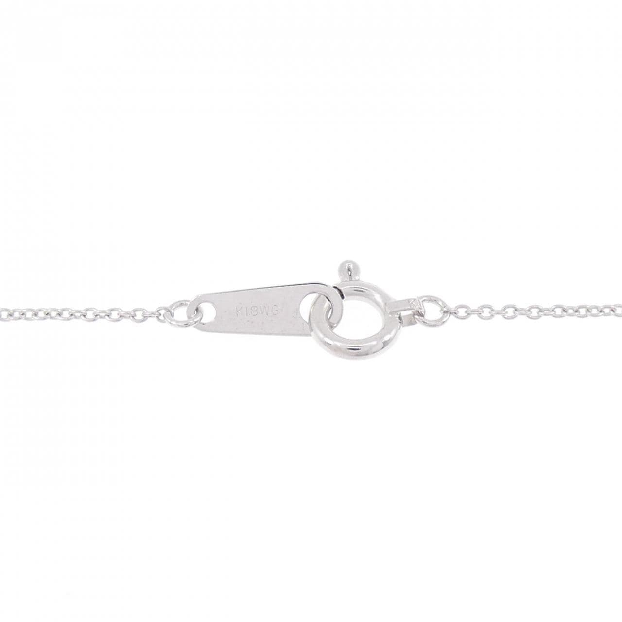 K18WG イニシャルF ダイヤモンド ネックレス 0.09CT