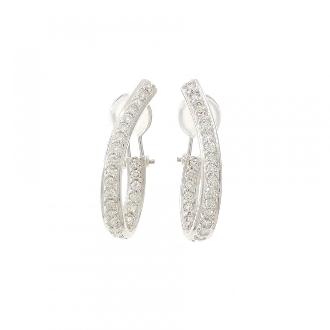 K18WG ダイヤモンド ピアス/イヤリング 1.00CT