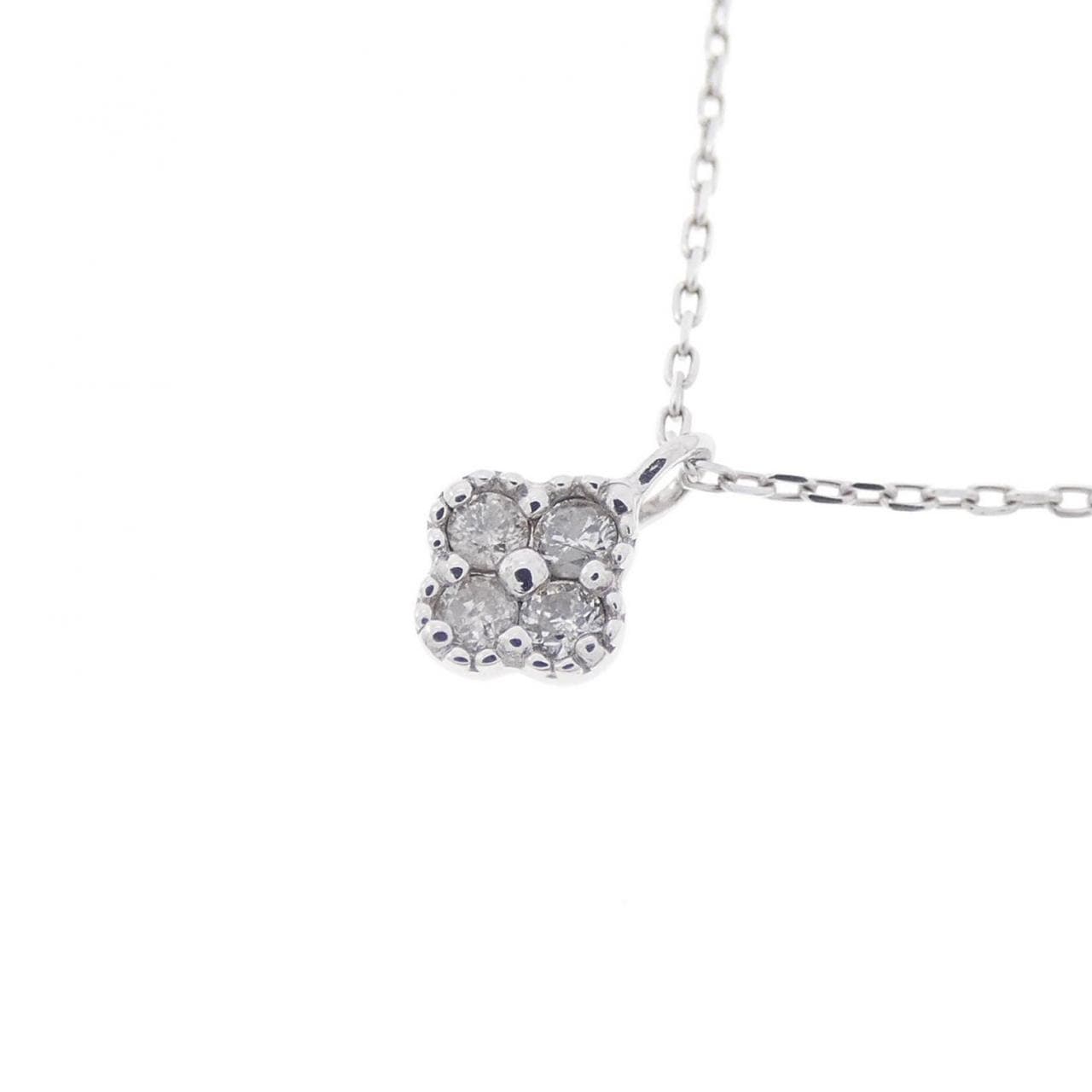 K10WG Flower Diamond Necklace 0.06CT