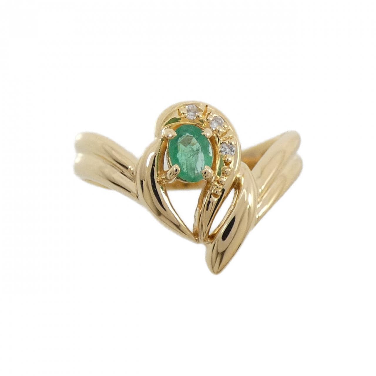 K18YG emerald ring