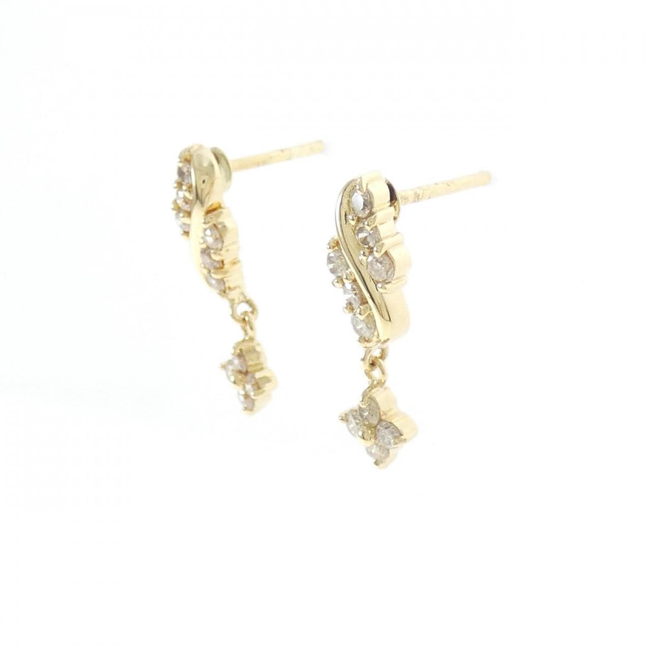 K18YG 花朵鑽石耳環 0.43CT