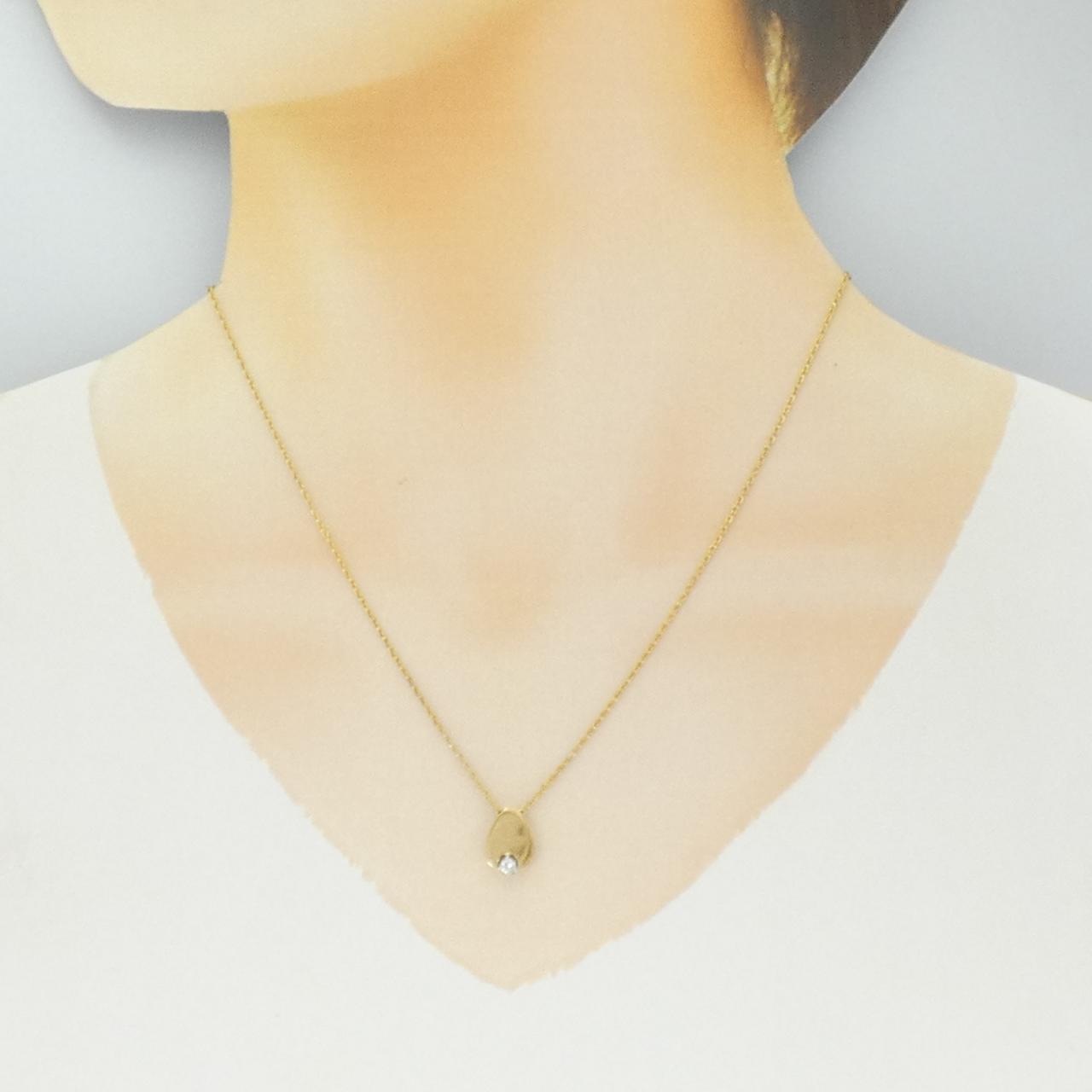 K18YG/PT ダイヤモンド ネックレス 0.10CT
