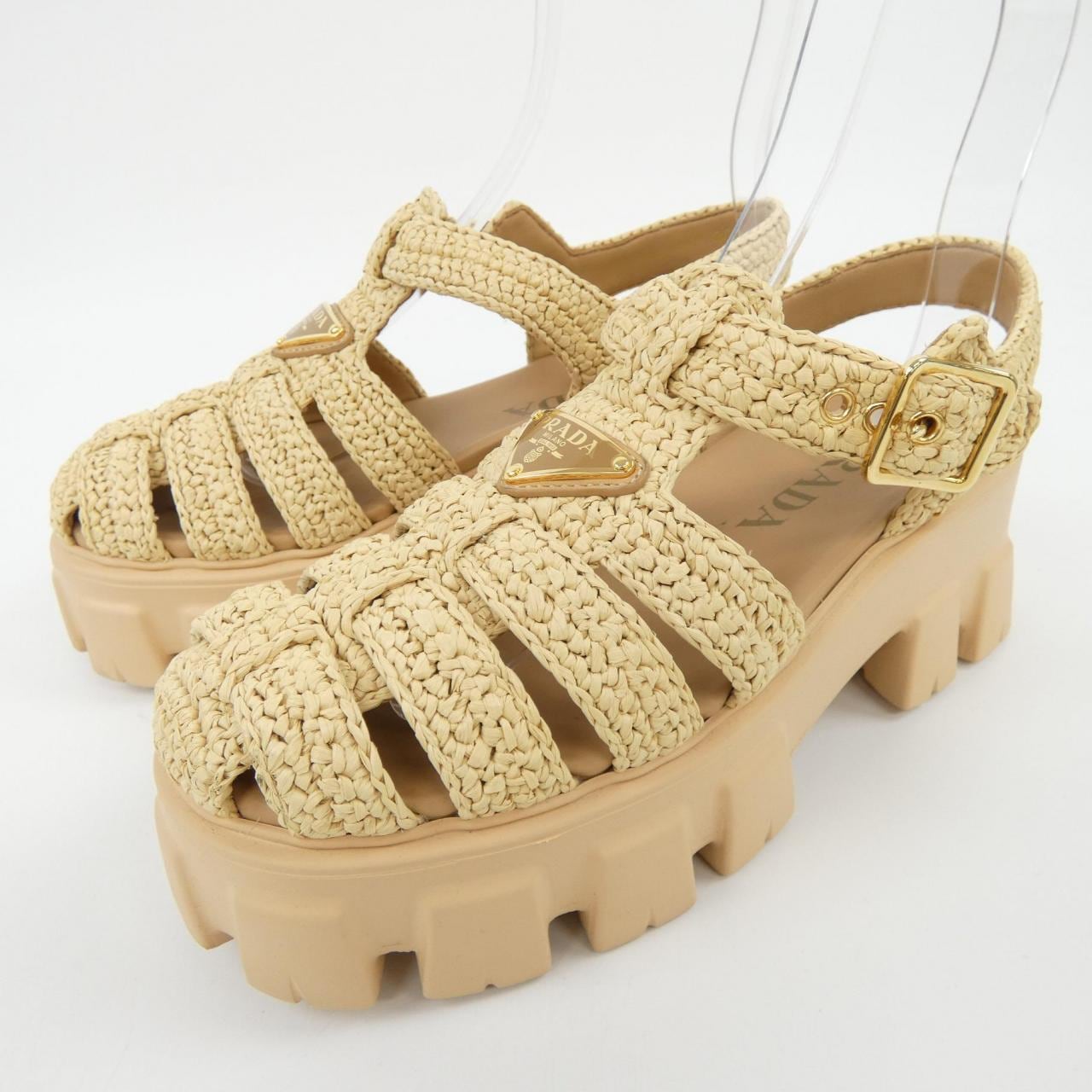 プラダ PRADA トライアングルロゴ 1X138N モノリス クロシェ サンダル