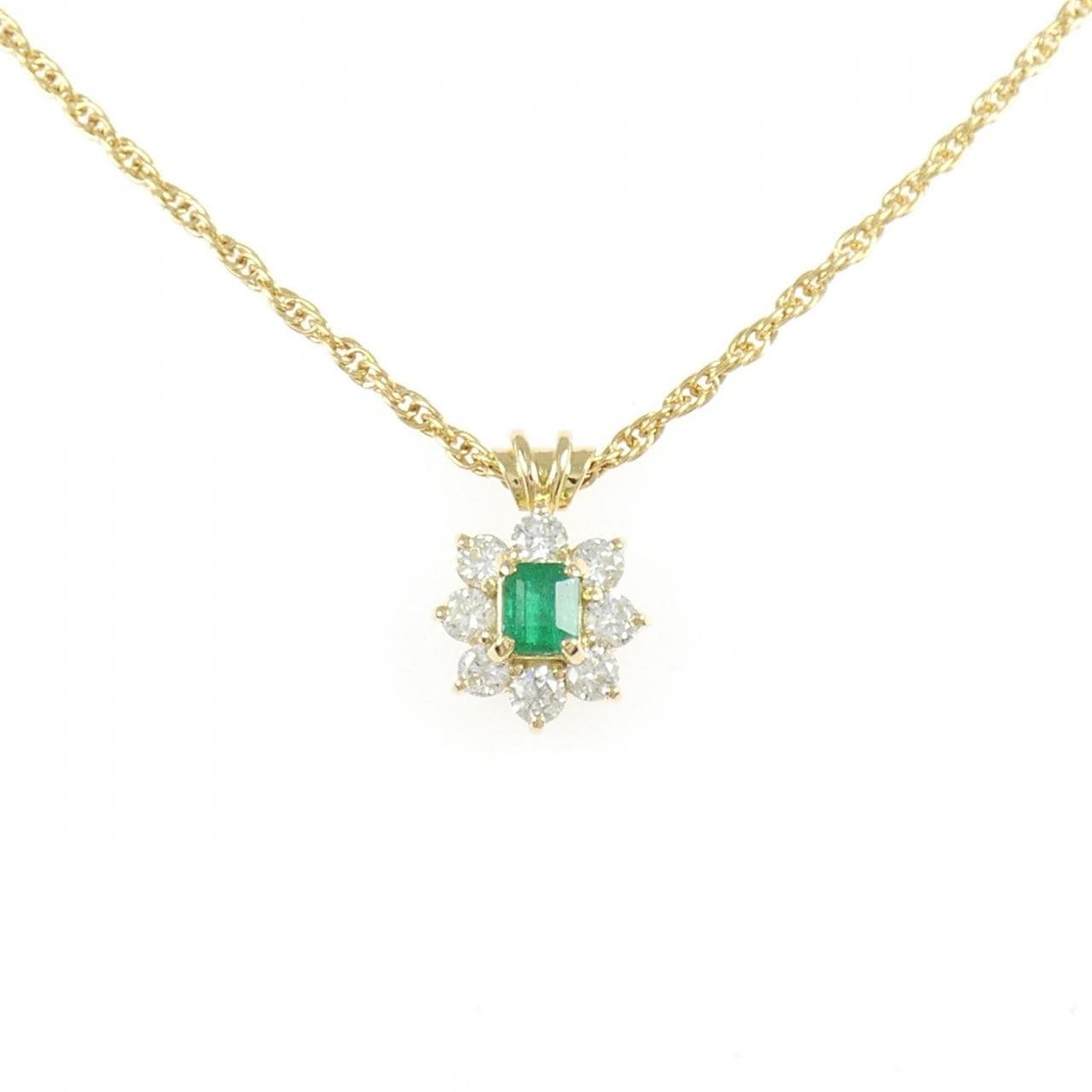 K18YG エメラルド ネックレス 0.35CT