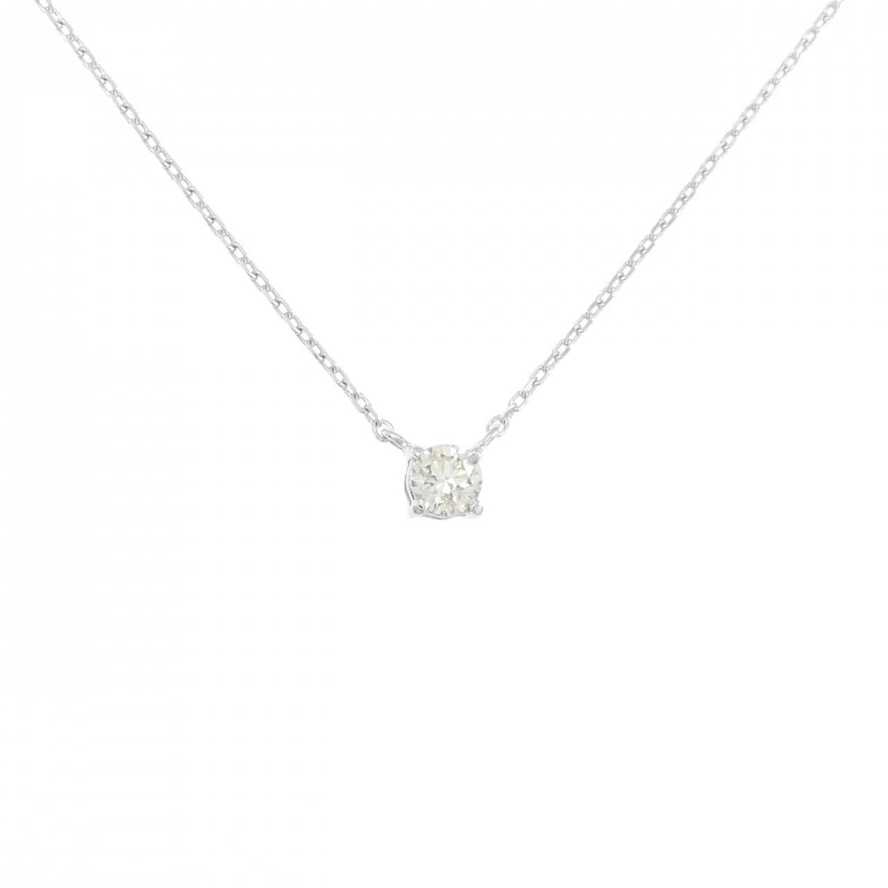 K10WG ソリティア ダイヤモンド ネックレス 0.10CT