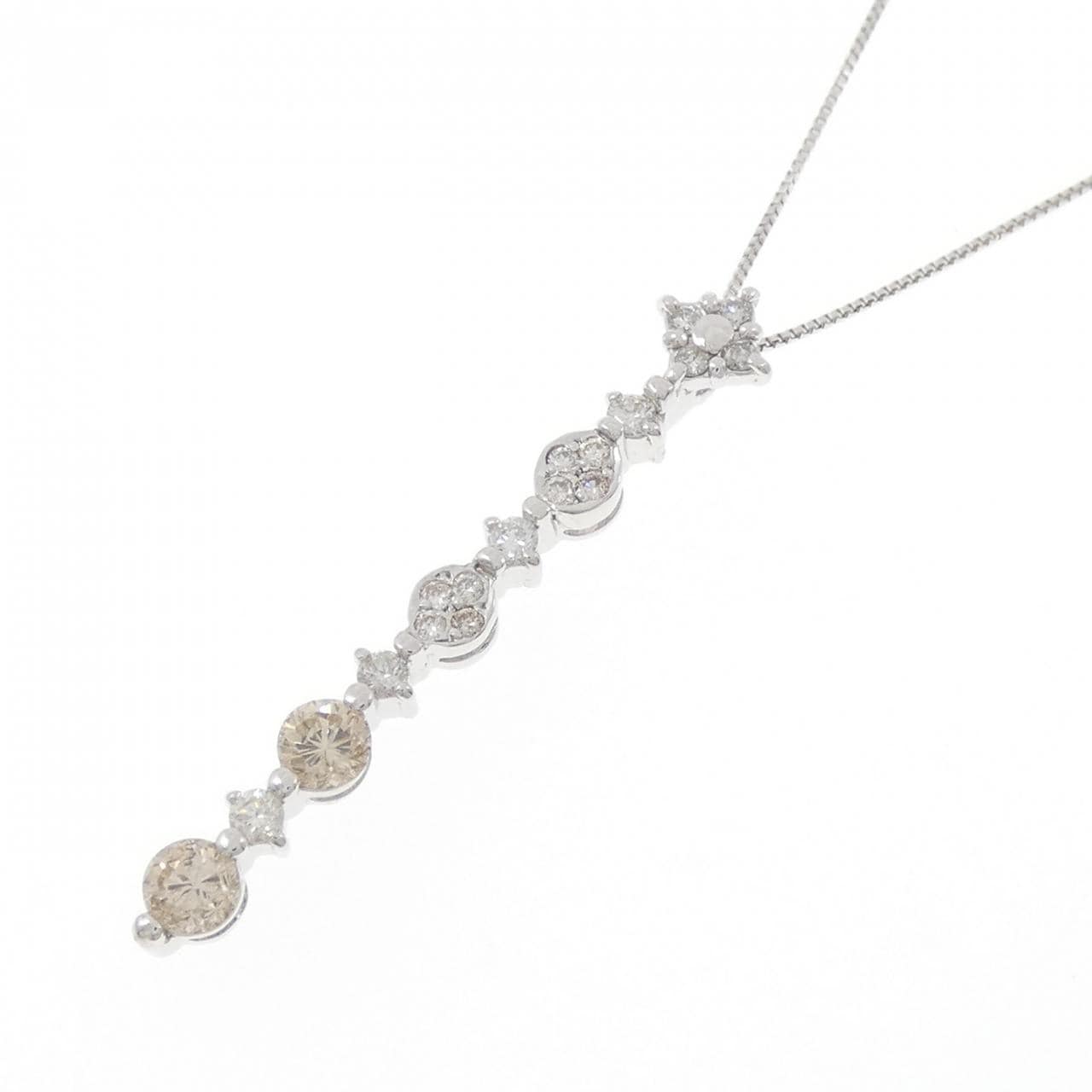 K18WG ダイヤモンド ネックレス 0.78CT