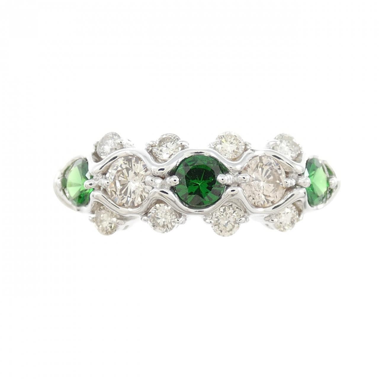 K18WG グリーンガーネット リング 0.40CT
