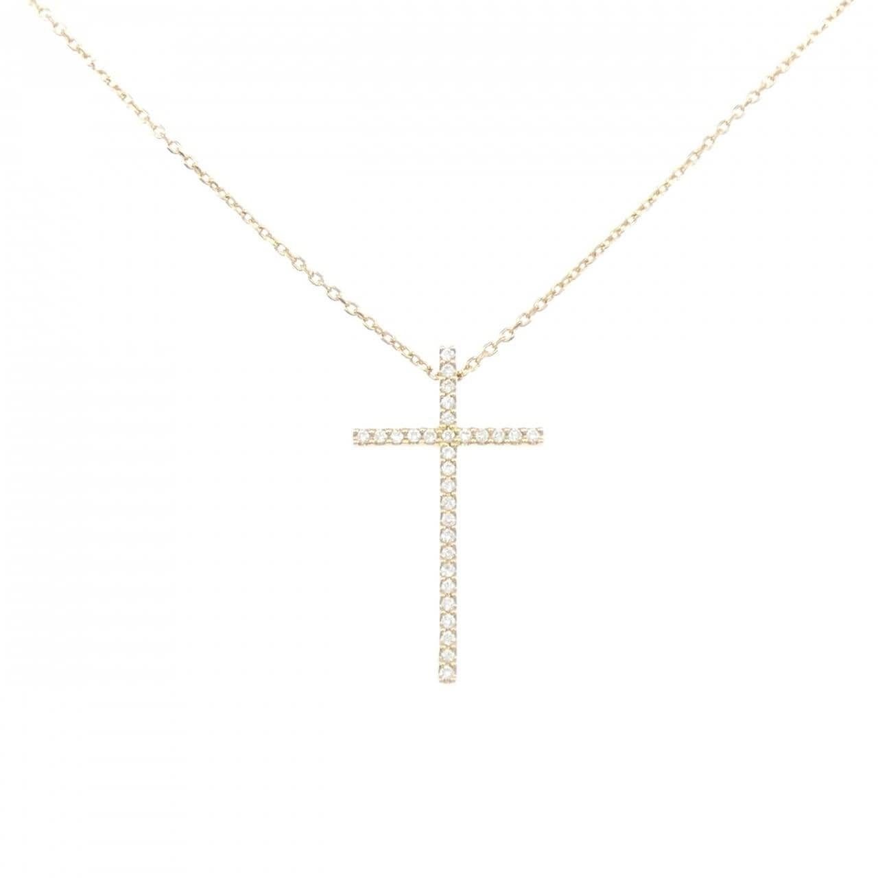 スタージュエリー クロス ダイヤモンド ネックレス 0.08CT