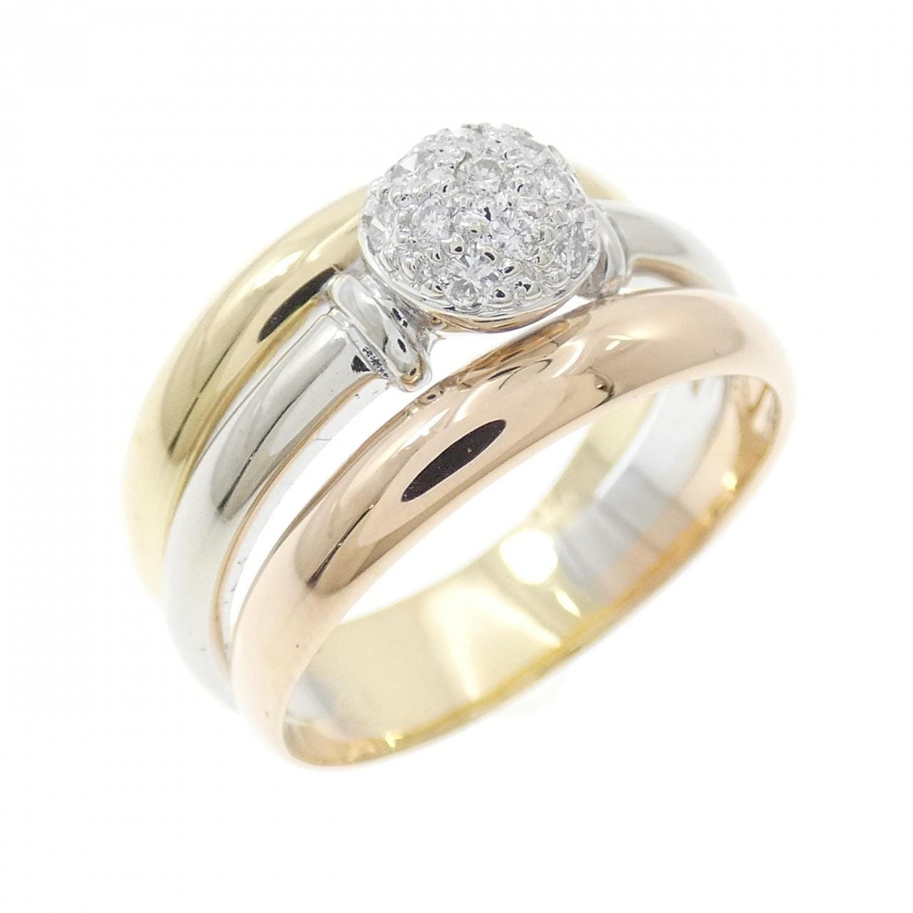 750スリーカラー ダイヤモンド リング 0.14CT