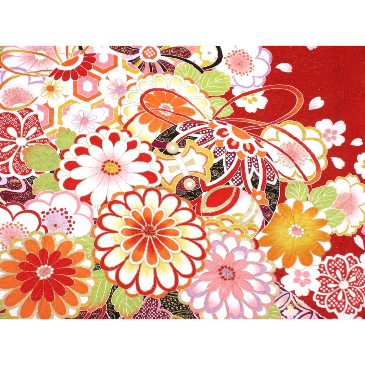 振袖　金通し絞り入　友禅金彩加工