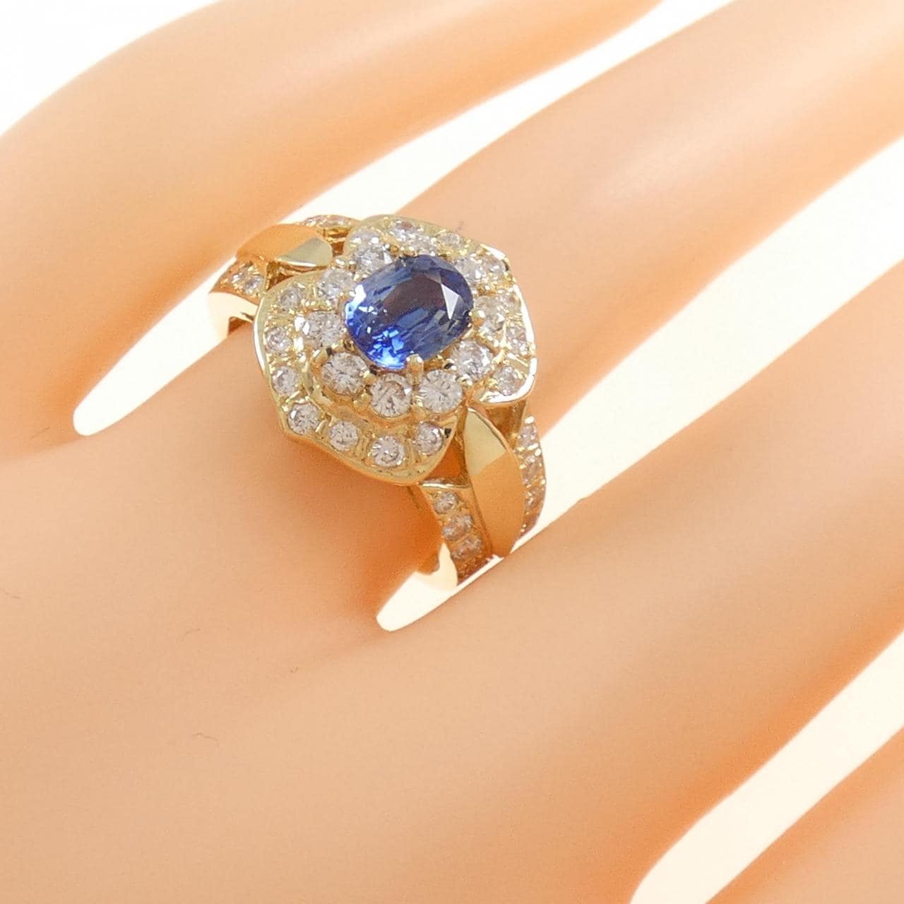 K18YG Sapphire Ring 0.92CT