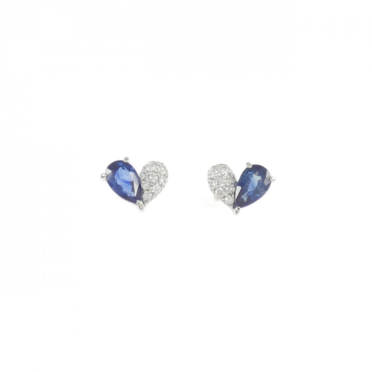 【新品】PT900 ハート サファイヤ ピアス 0.62CT