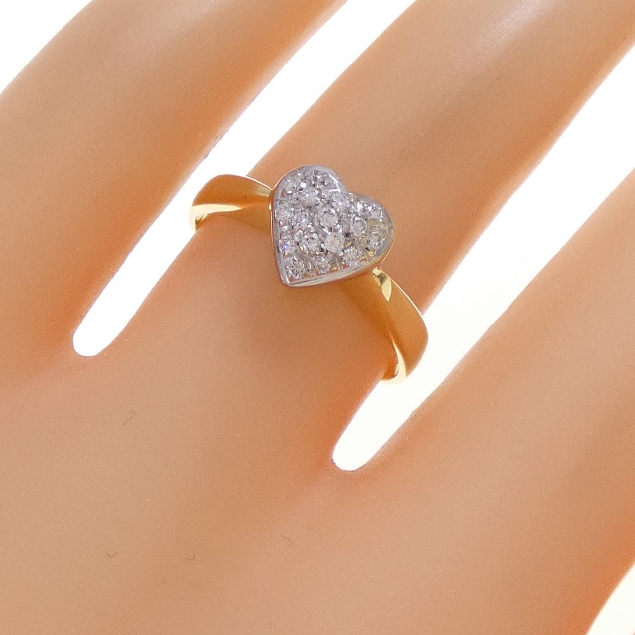 750YG/750WG ハート ダイヤモンド リング