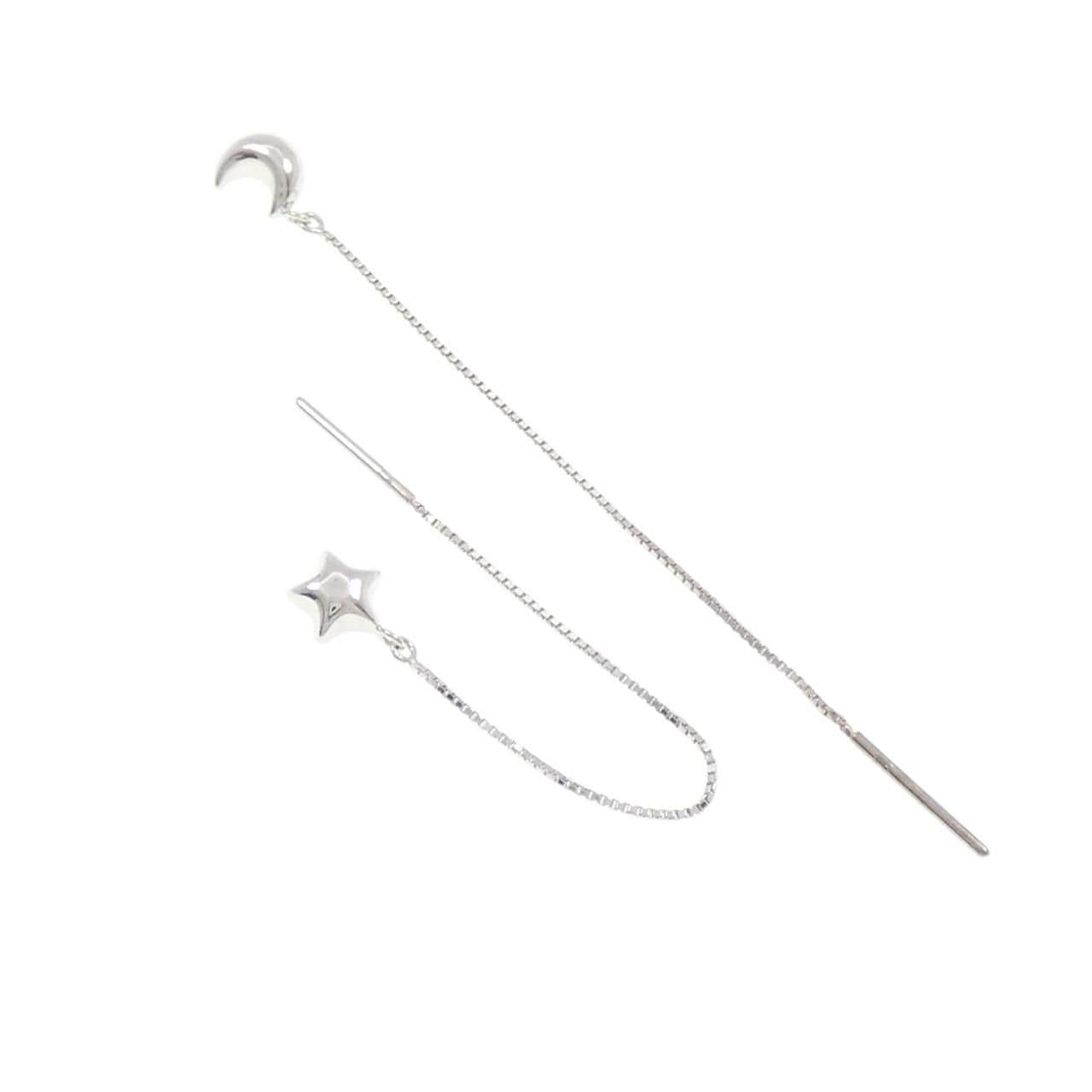 K18WG スター×ムーン ピアス