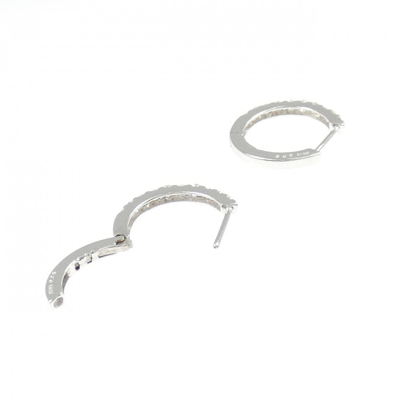 K18WG ダイヤモンド フープ ピアス 0.50CT