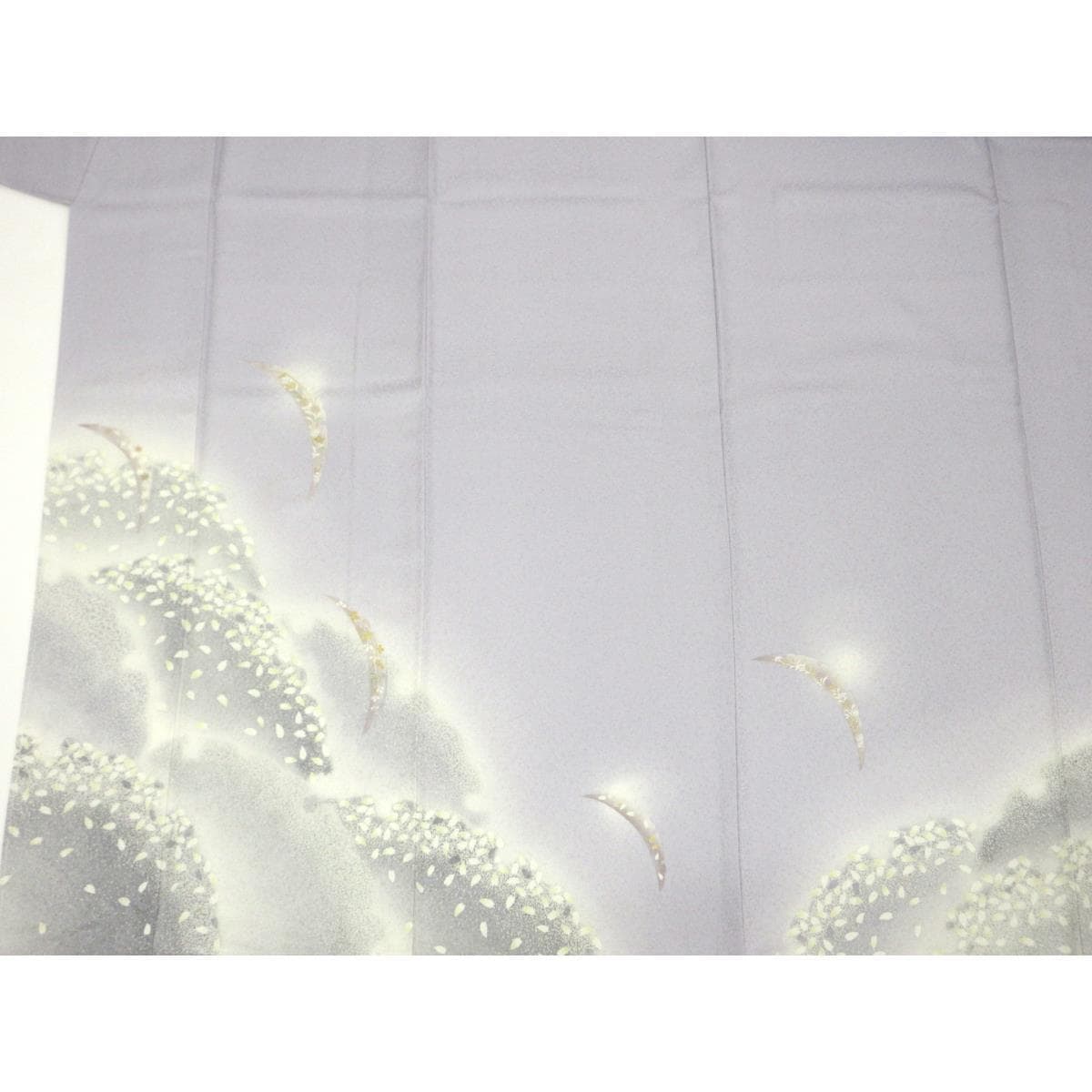 【未使用品】訪問着　友禅金彩加工　刺繍入りボカシ染