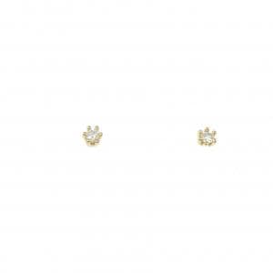 K18YG ソリティア ダイヤモンド ピアス 0.04CT