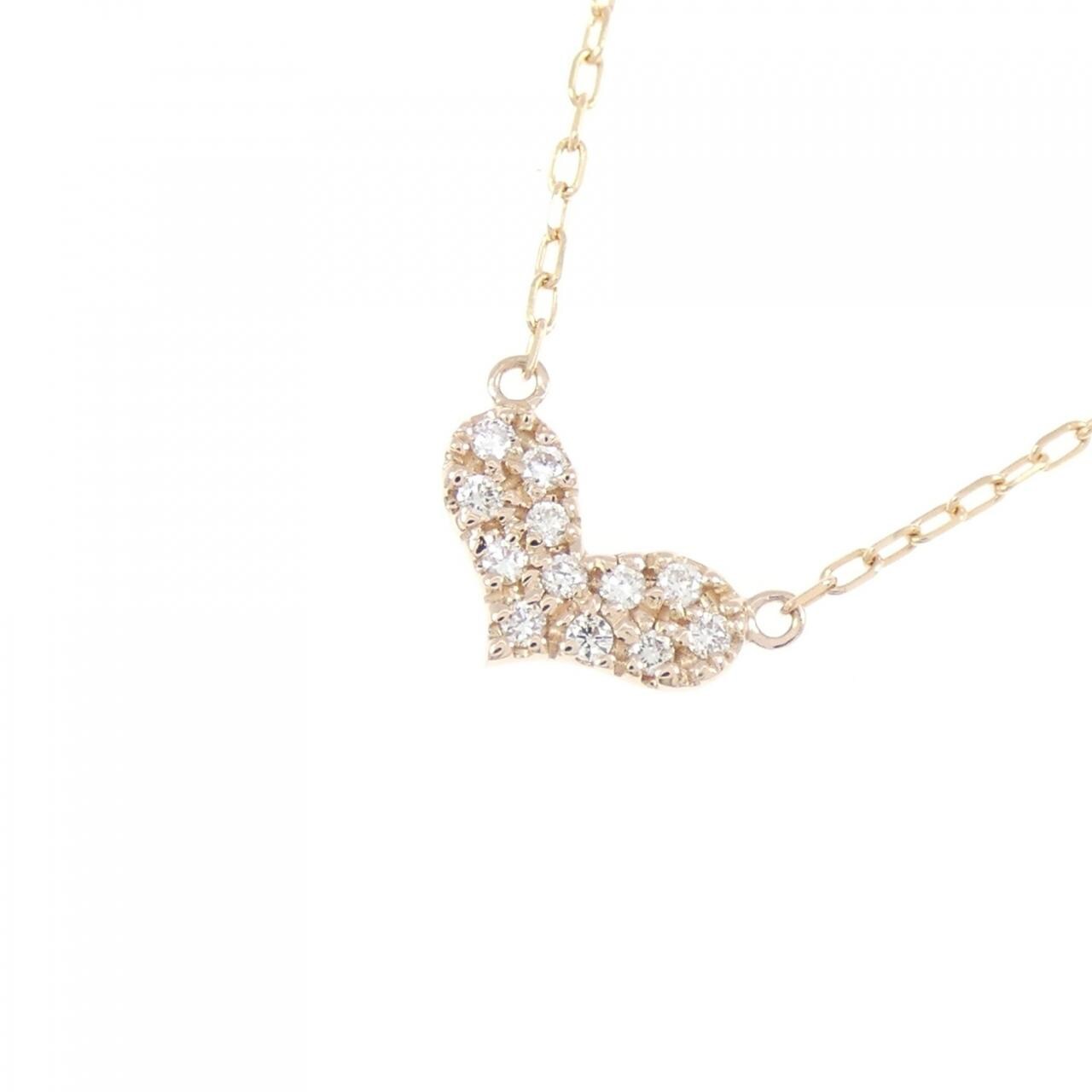 K18PG/K18YG ハート ダイヤモンド ネックレス 0.10CT