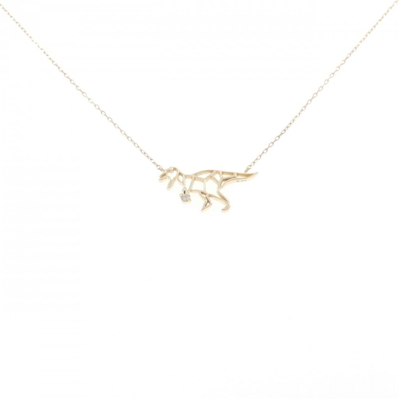 K10YG ダイナソー ダイヤモンド ネックレス 0.01CT