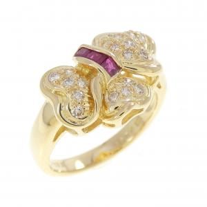 K18YG ルビー リング 0.23CT