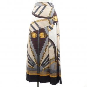 ルイヴィトン LOUIS VUITTON スカーフプリントアシンメトリー FMJU91OF5 スカート