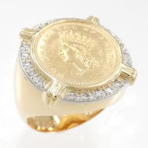 K18YG/PT900 ダイヤモンド リング 0.20CT