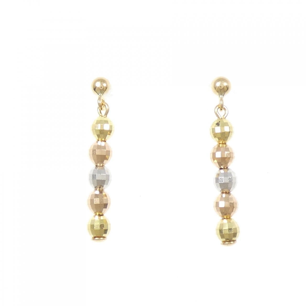 K18スリーカラー ピアス