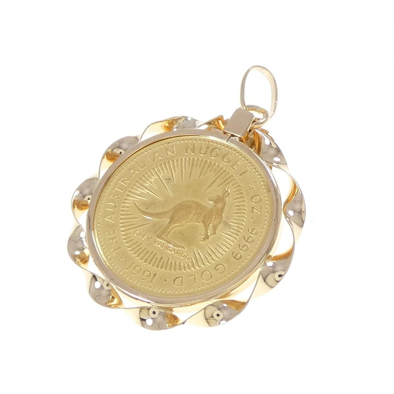 K18YG(枠) コイン ペンダント
