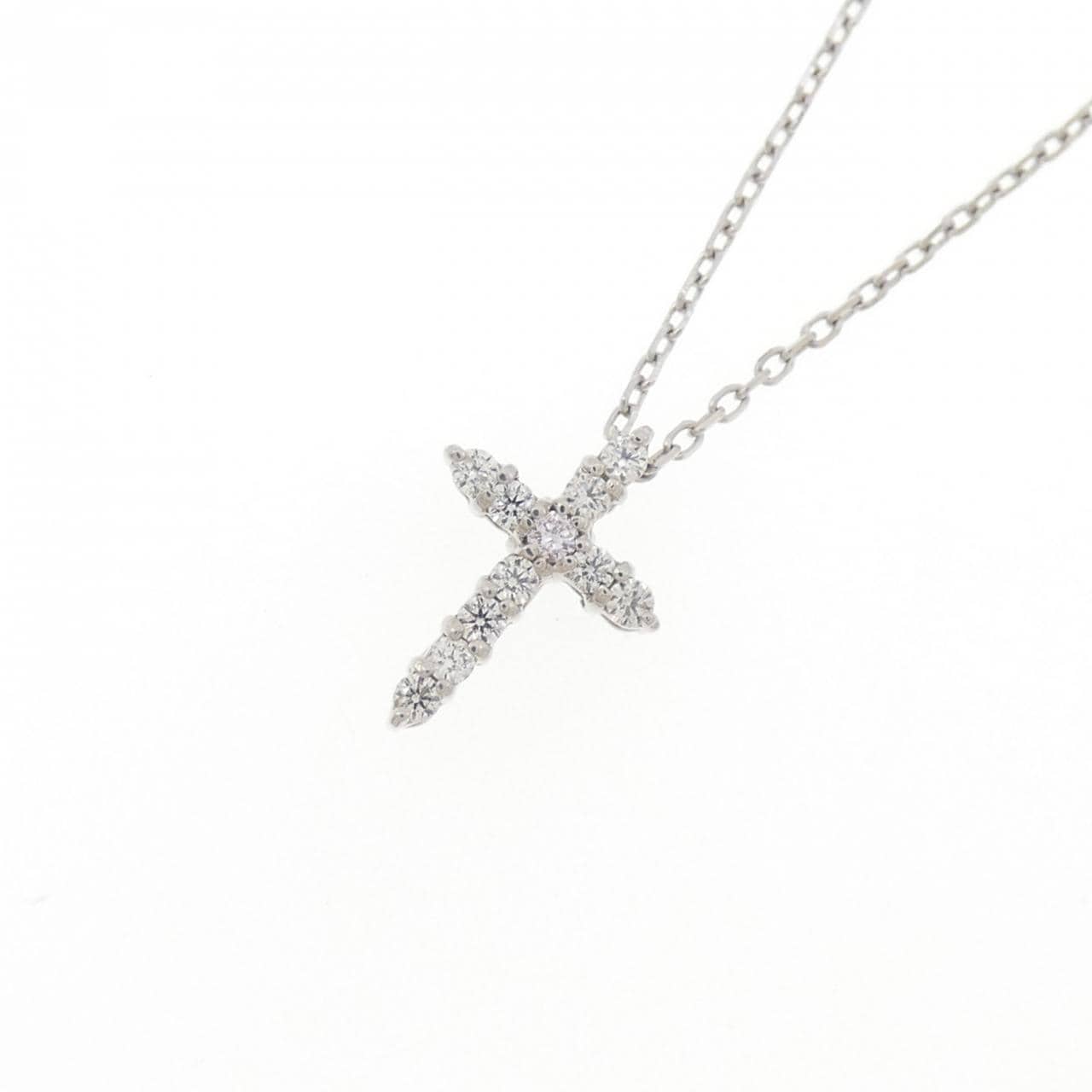 PT900/PT850 クロス ダイヤモンド ネックレス 0.08CT