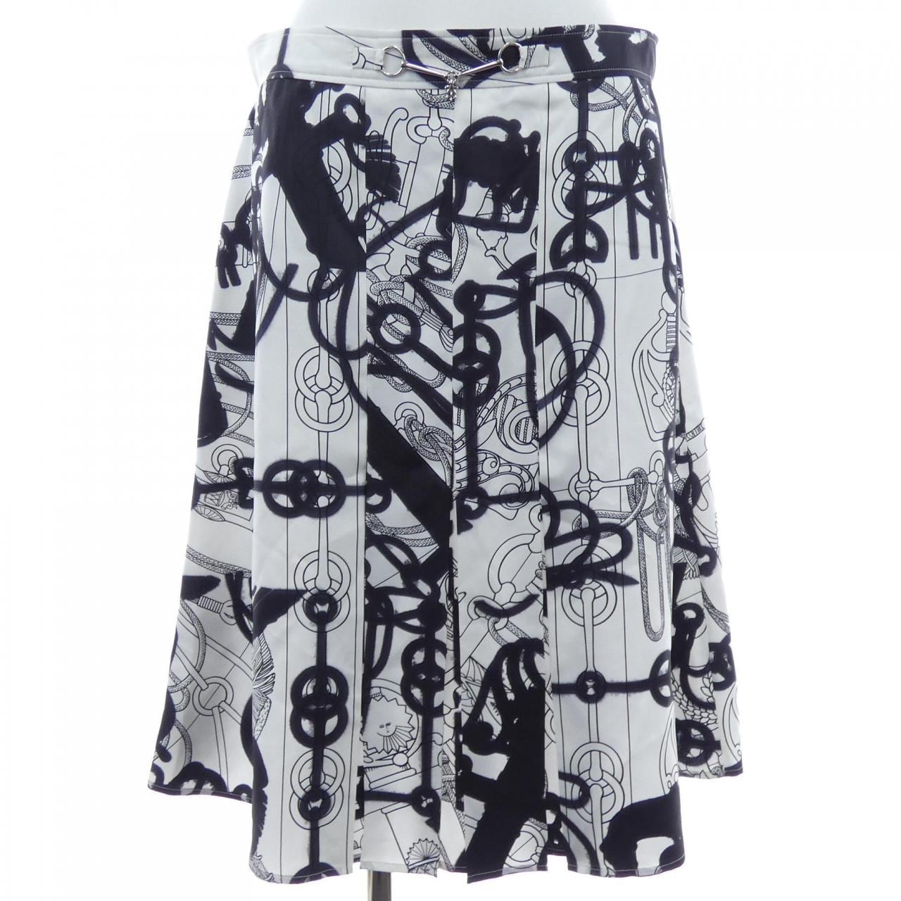 エルメス HERMES CLIQUETIS TATTOO AQUARELLE 2E0305DW ツイルレーヌ スカート