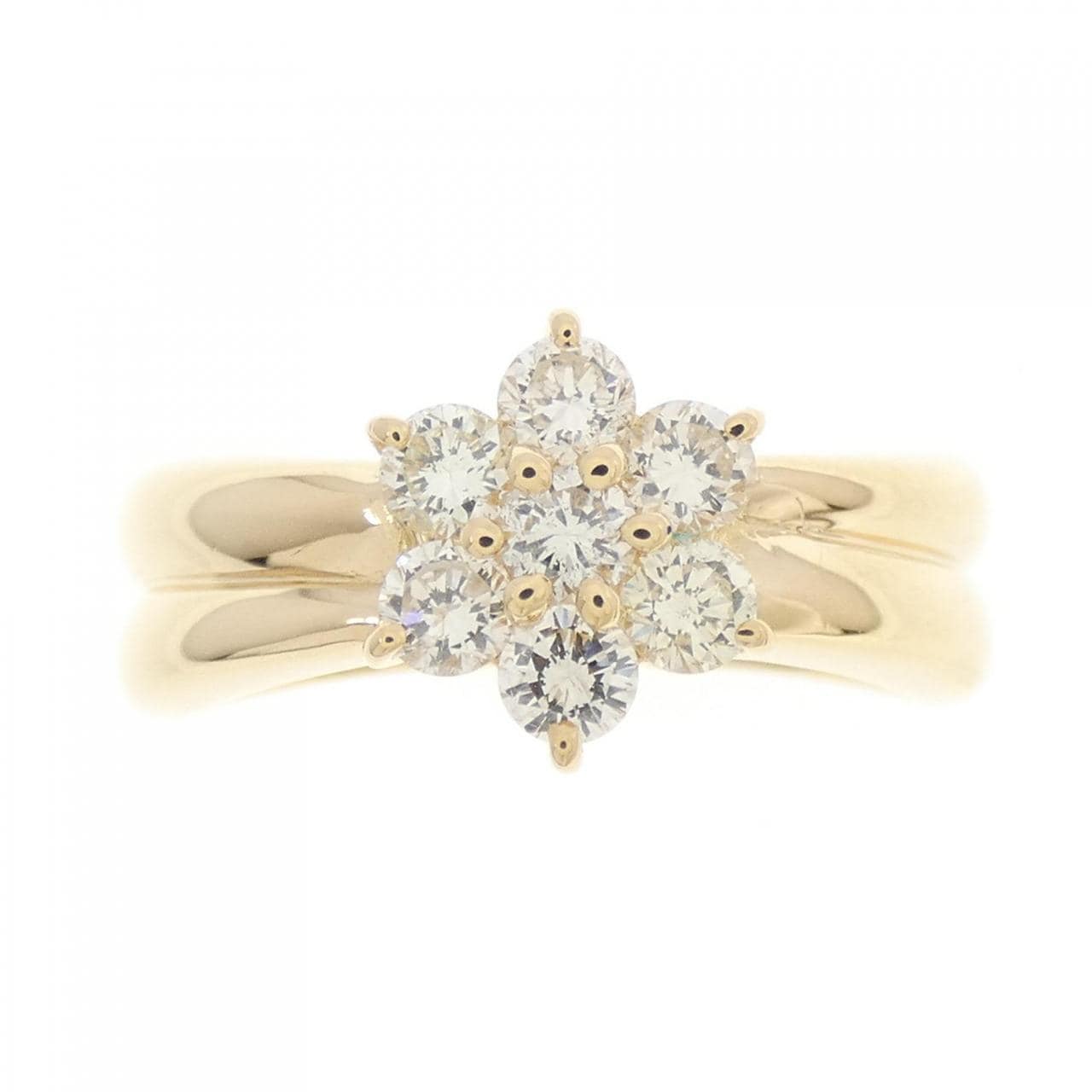 K18YG flower Diamond ring 0.50CT