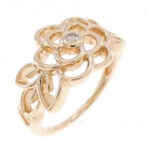 K18PG フラワー ダイヤモンド リング 0.02CT