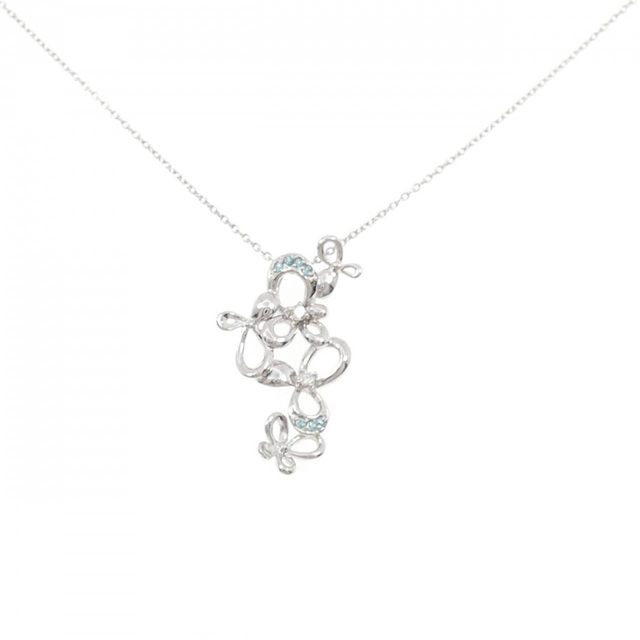K18WG トルマリン ネックレス 0.03CT