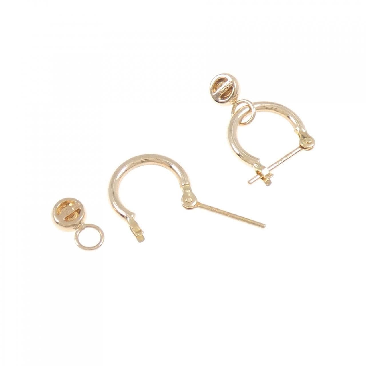 10KPG/K18PG 2WAY ダイヤモンド ピアス 0.06CT