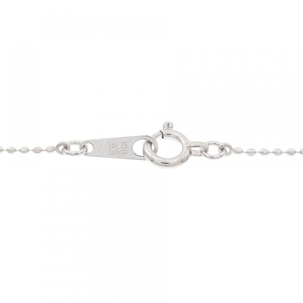 K18WG イニシャルH ダイヤモンド ネックレス 0.11CT