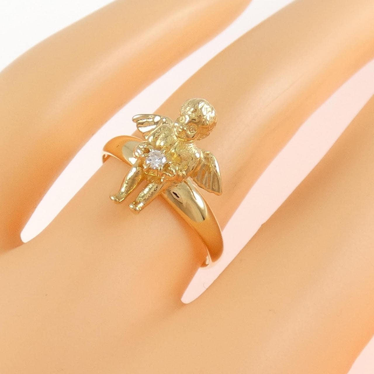 K18YG エンジェル ダイヤモンド リング 0.03CT