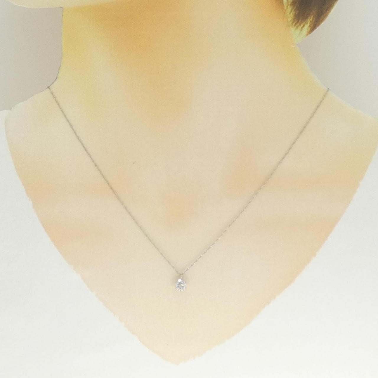 PT900/PT850 ソリティア ダイヤモンド ネックレス 0.5CT