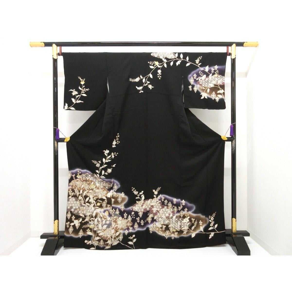訪問着　友禅金彩加工　刺繍入りボカシ染