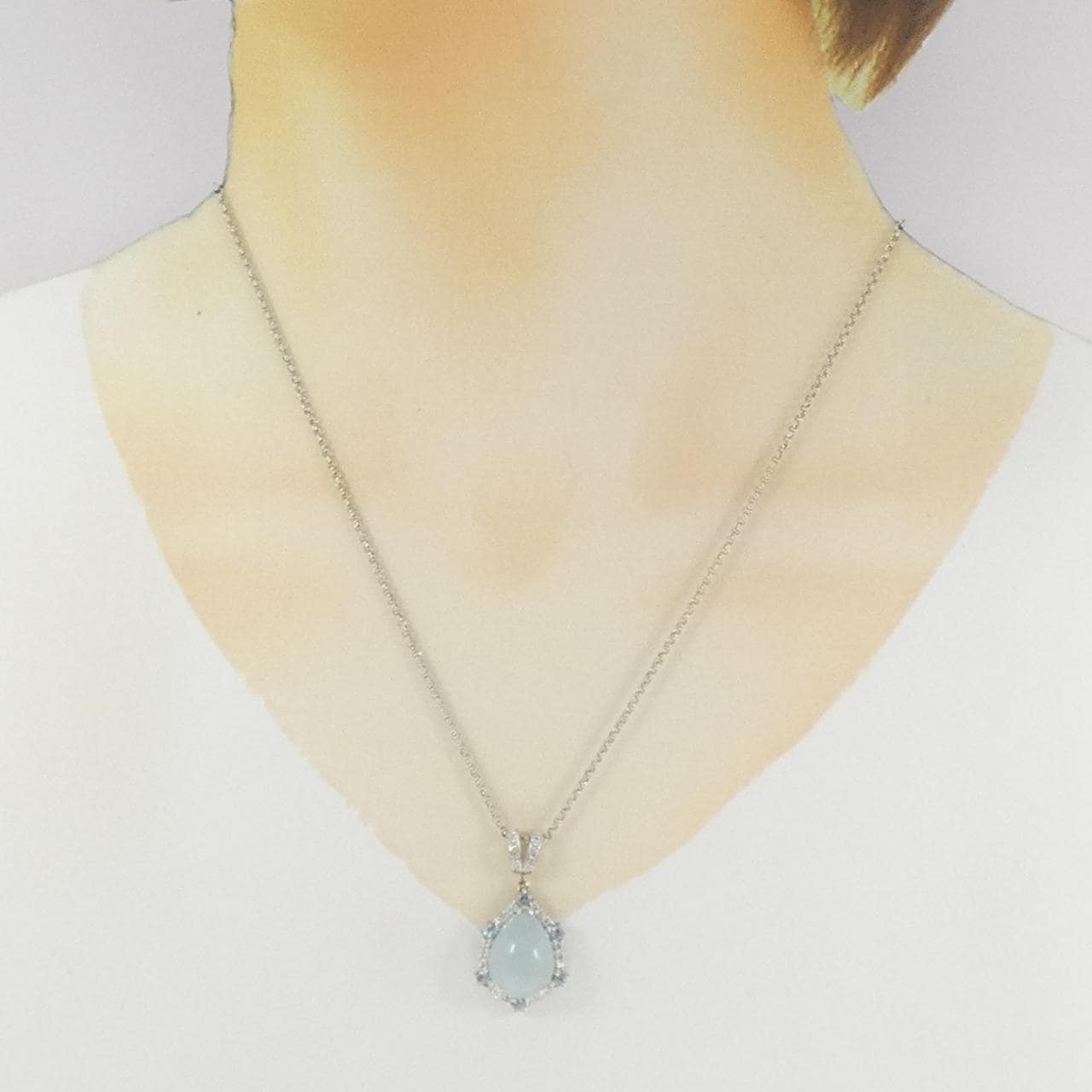 PT900/PT850 アクアマリン ネックレス 9.50CT