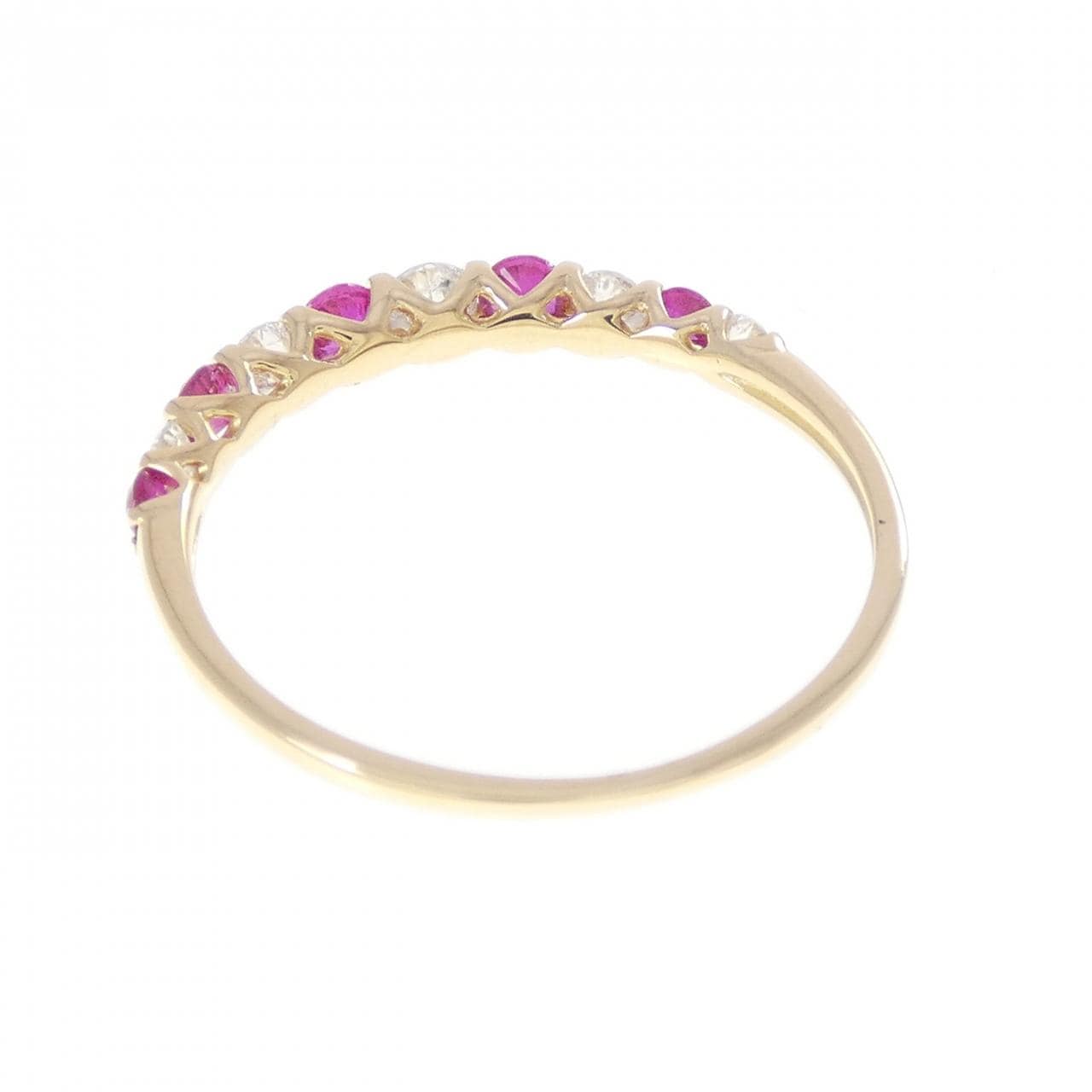 K18YG ルビー リング 0.33CT